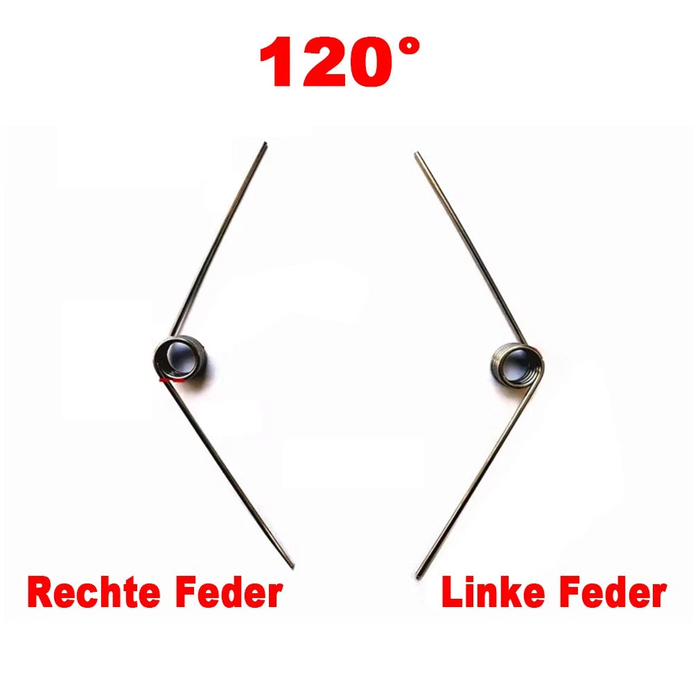 d 1,4mm Schenkelfedern/Torsionsfedern/Drehfeder/Spannfeder Edelstahl linke Feder