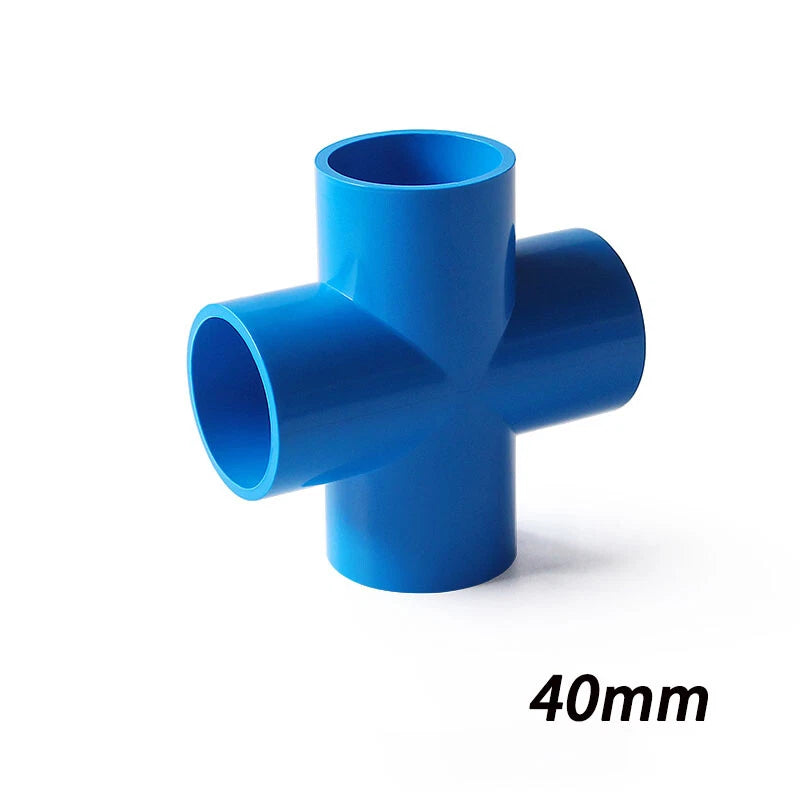 PVC Klebe Fittings Verbinder Kreuz Nippel Verschraubung Hahn Rohr 20mm-200mm