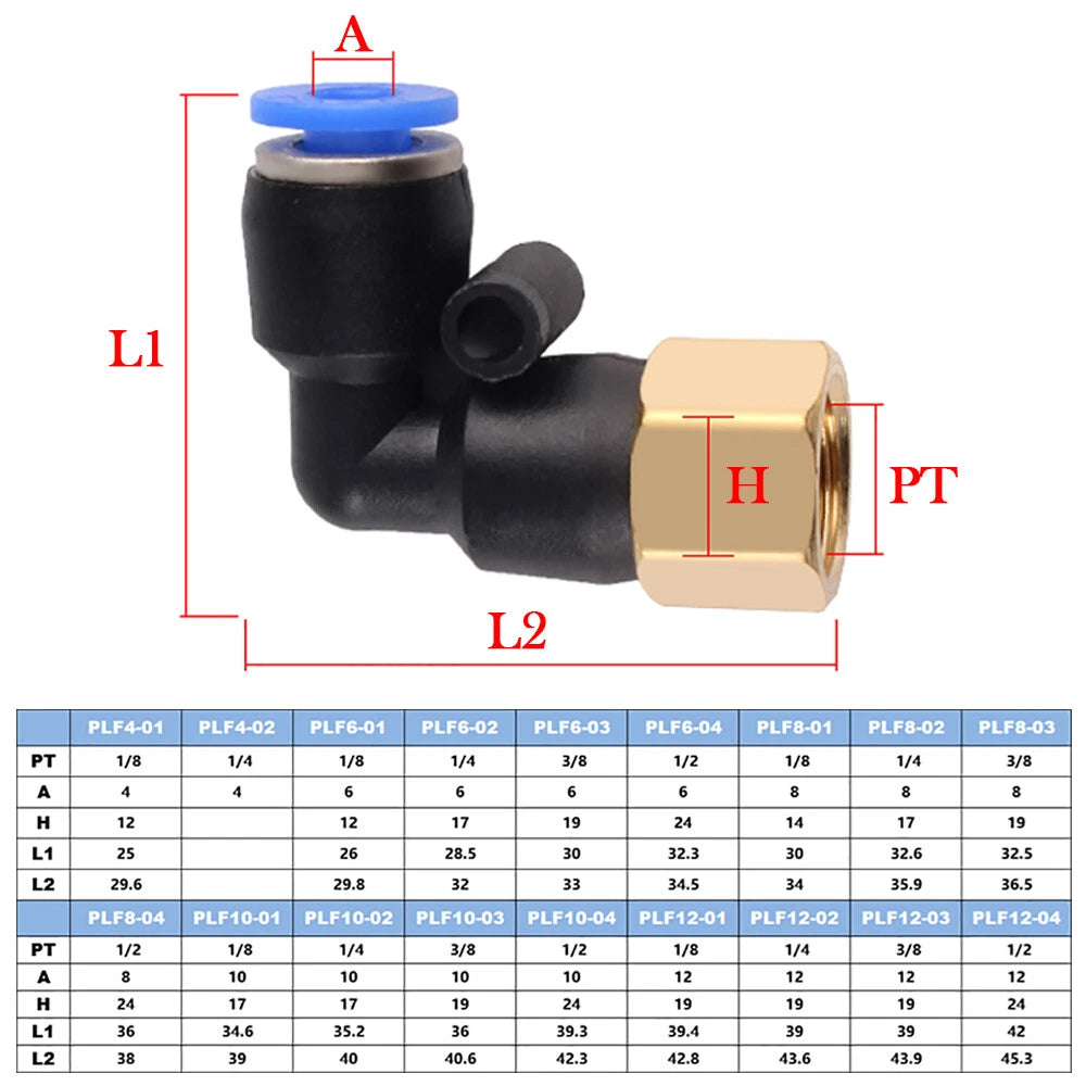 Push-to-Connect Pneumatic Fittings — Air & Water Tube Quick Release Connectors