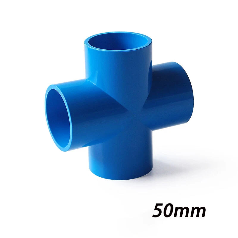PVC Klebe Fittings Verbinder Kreuz Nippel Verschraubung Hahn Rohr 20mm-200mm
