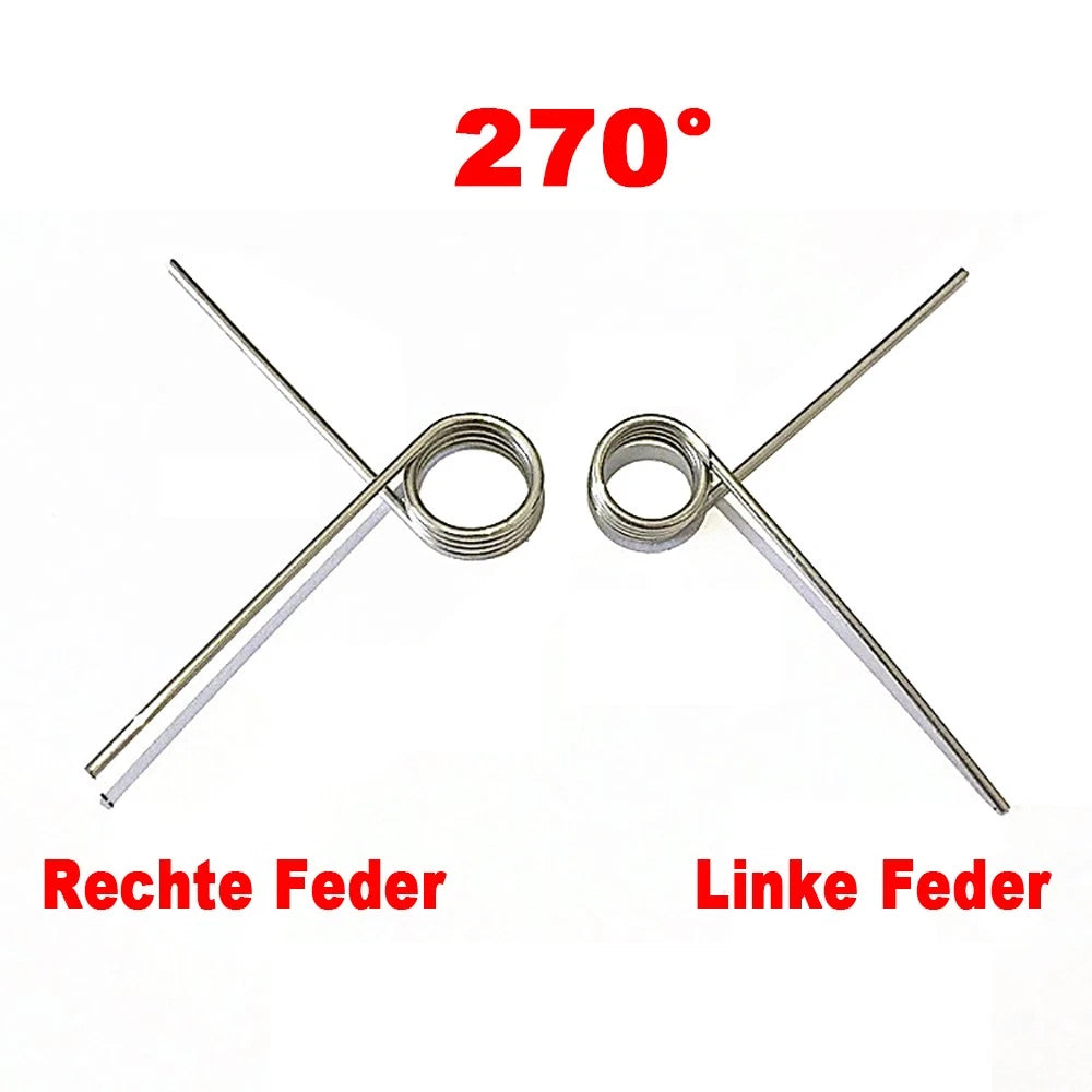 d 1,4mm Schenkelfedern/Torsionsfedern/Drehfeder/Spannfeder Edelstahl linke Feder