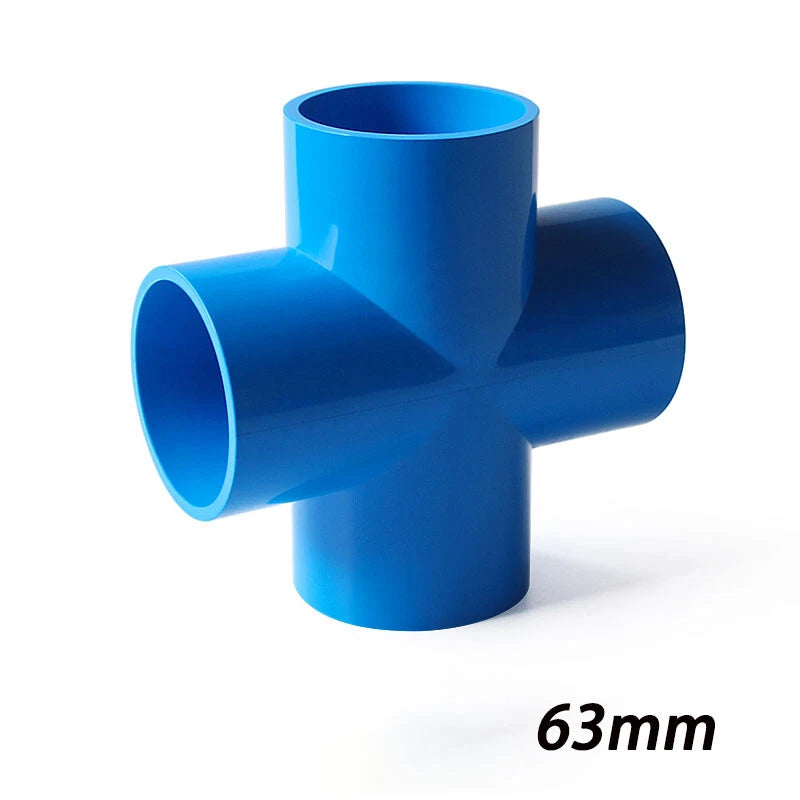 PVC Klebe Fittings Verbinder Kreuz Nippel Verschraubung Hahn Rohr 20mm-200mm