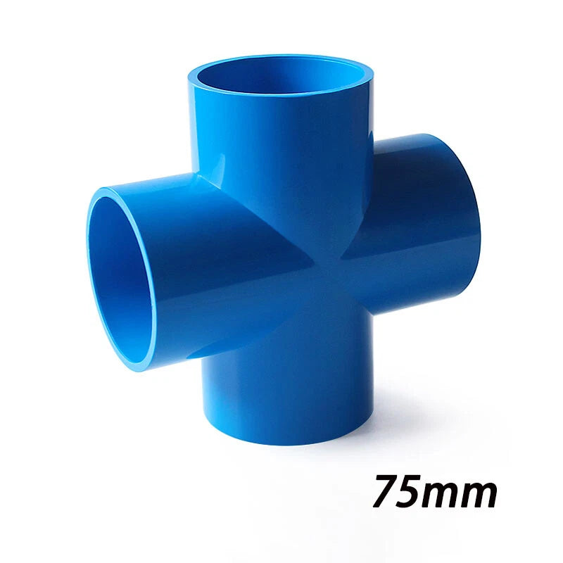 PVC Klebe Fittings Verbinder Kreuz Nippel Verschraubung Hahn Rohr 20mm-200mm
