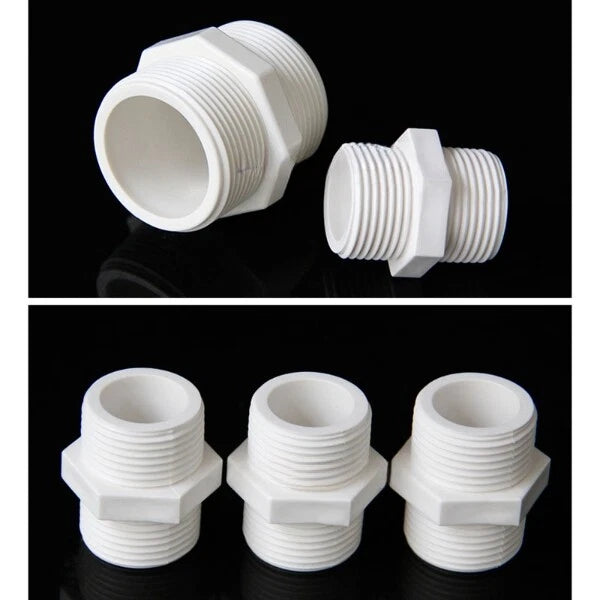 PVC Doppelnippel Außengewinde Rohr Fittings Verschraubung 20 25 32 40 50 63mm