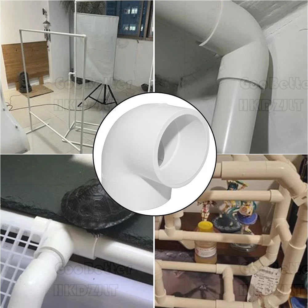 PVC Klebe Fittings 90° Winkel Bogen Verbinder Muffe Klebemuffen Klebefitting