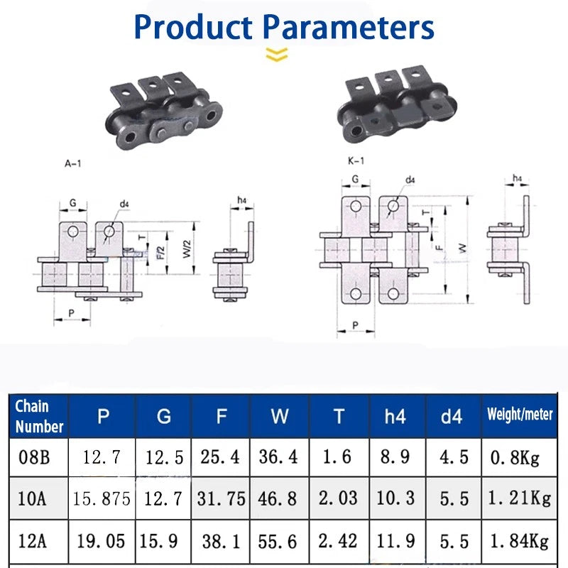 08B-1 Rollenkette 1/2" Antriebskette Rostfreier Stahl Förderkette Roller Chain