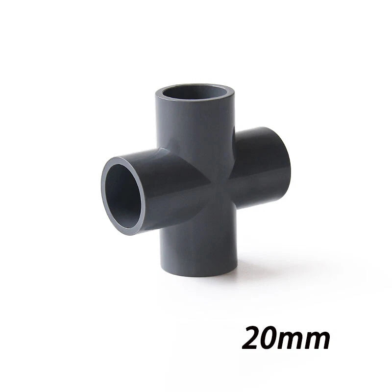 PVC Klebe Fittings Verbinder Kreuz Nippel Verschraubung Hahn Rohr 20mm-200mm