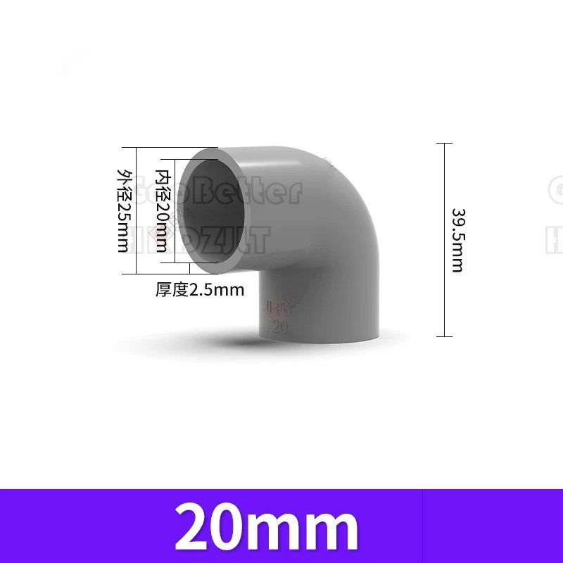 PVC Klebe Fittings 90° Winkel Bogen Verbinder Muffe Klebemuffen Klebefitting