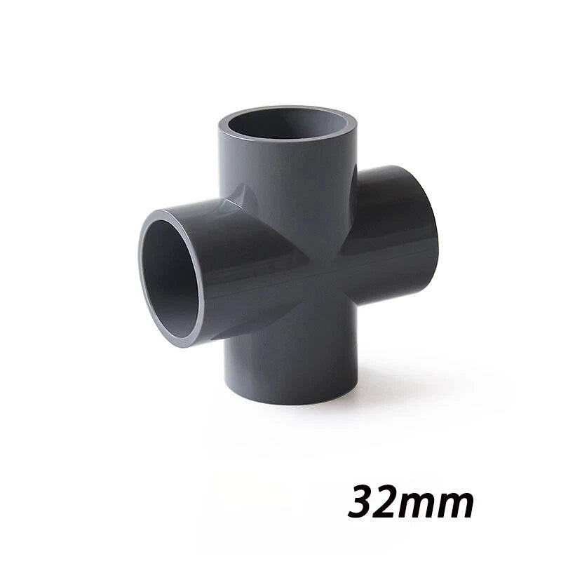 PVC Klebe Fittings Verbinder Kreuz Nippel Verschraubung Hahn Rohr 20mm-200mm