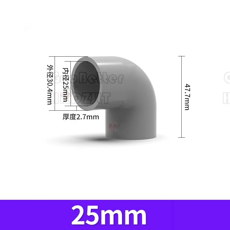 PVC Klebe Fittings 90° Winkel Bogen Verbinder Muffe Klebemuffen Klebefitting