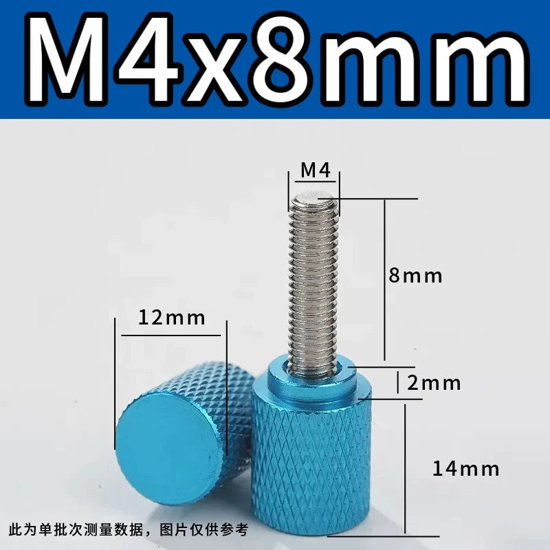 M4 Knurled Thumb Screws,Aluminium Alloy Head & Stainless Steel Stud,6-100mm Bolt