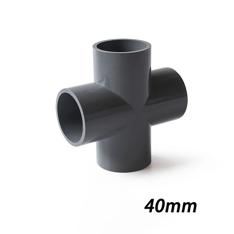 PVC Klebe Fittings Verbinder Kreuz Nippel Verschraubung Hahn Rohr 20mm-200mm