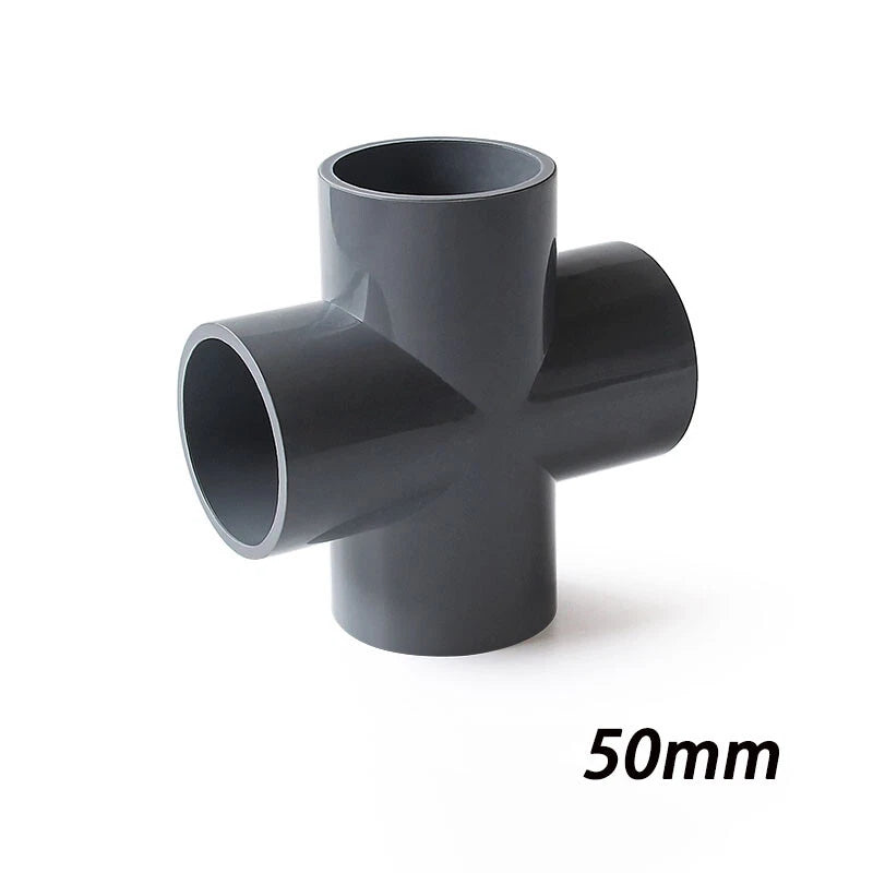 PVC Klebe Fittings Verbinder Kreuz Nippel Verschraubung Hahn Rohr 20mm-200mm