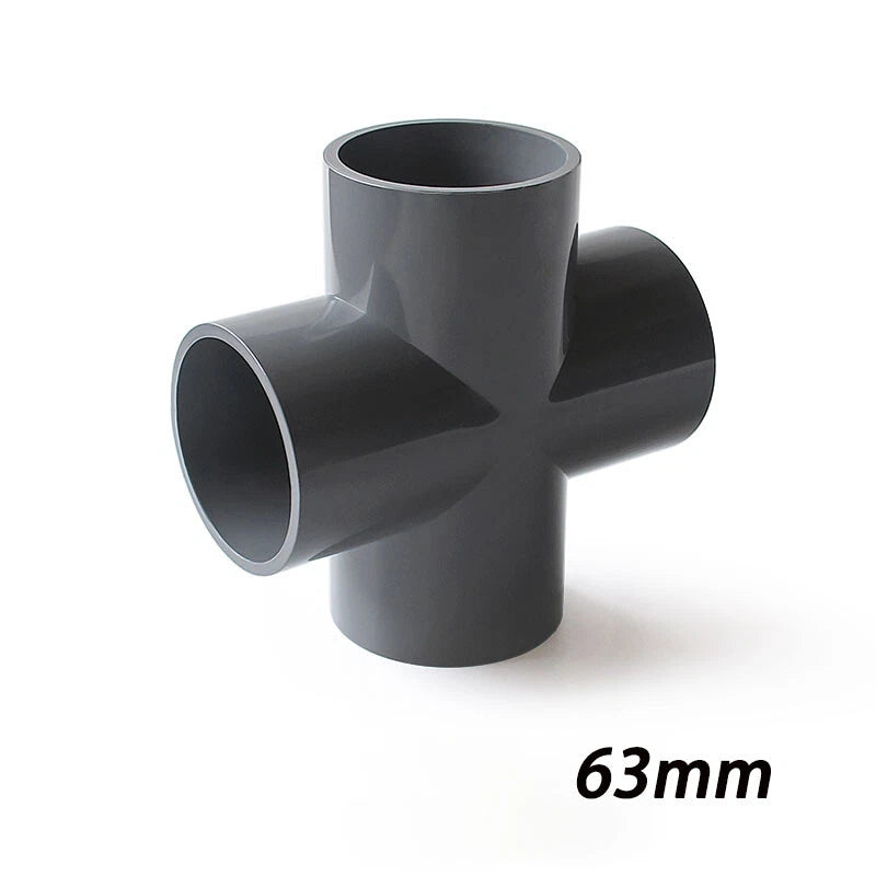 PVC Klebe Fittings Verbinder Kreuz Nippel Verschraubung Hahn Rohr 20mm-200mm