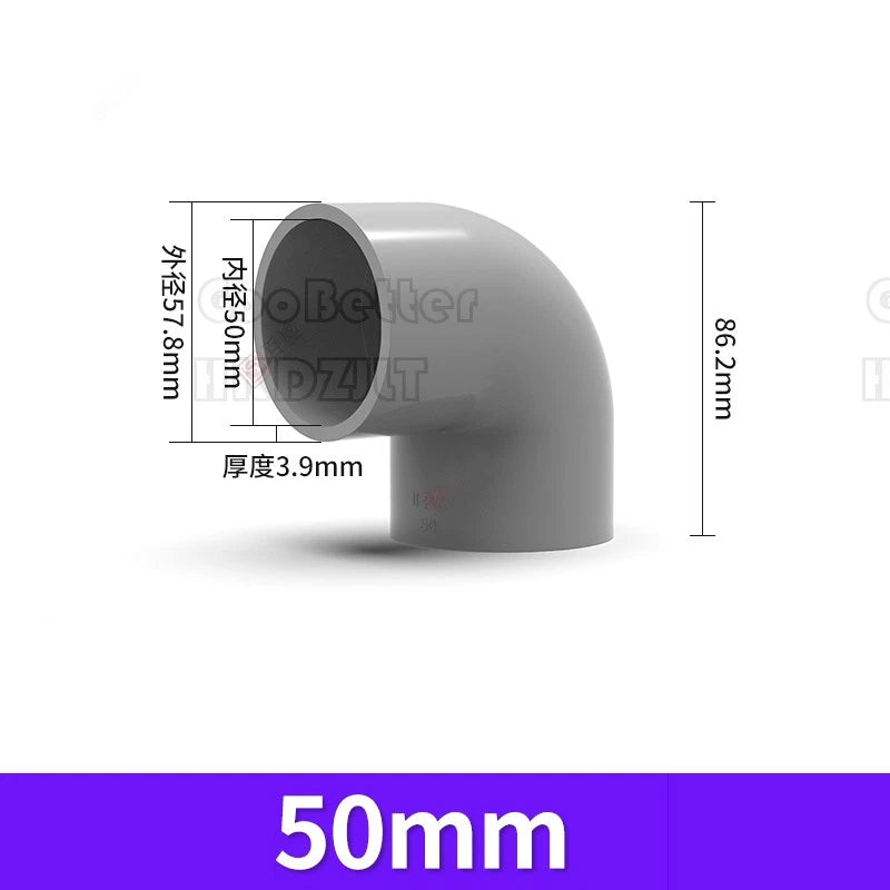 PVC Klebe Fittings 90° Winkel Bogen Verbinder Muffe Klebemuffen Klebefitting