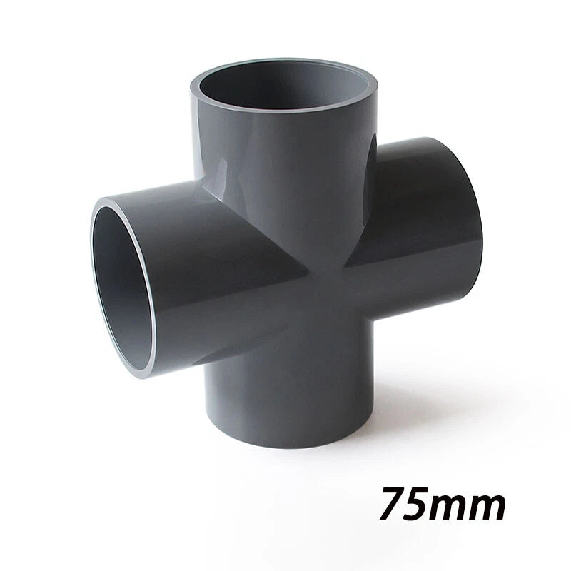 PVC Klebe Fittings Verbinder Kreuz Nippel Verschraubung Hahn Rohr 20mm-200mm