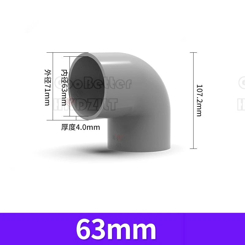 PVC Klebe Fittings 90° Winkel Bogen Verbinder Muffe Klebemuffen Klebefitting