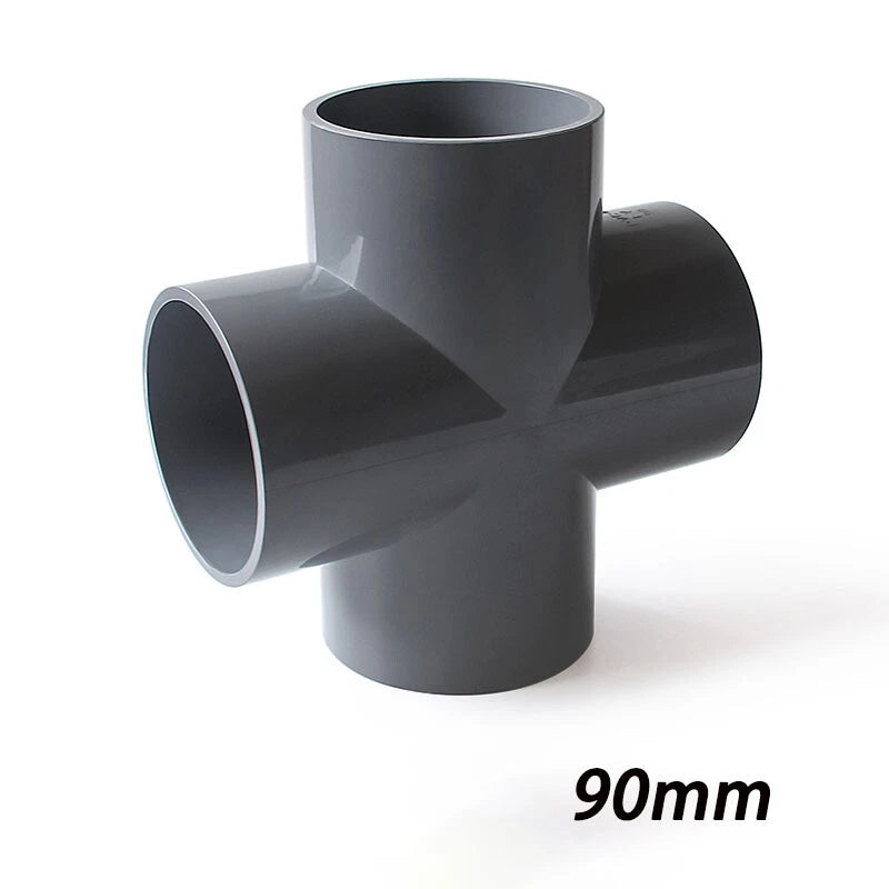 PVC Klebe Fittings Verbinder Kreuz Nippel Verschraubung Hahn Rohr 20mm-200mm