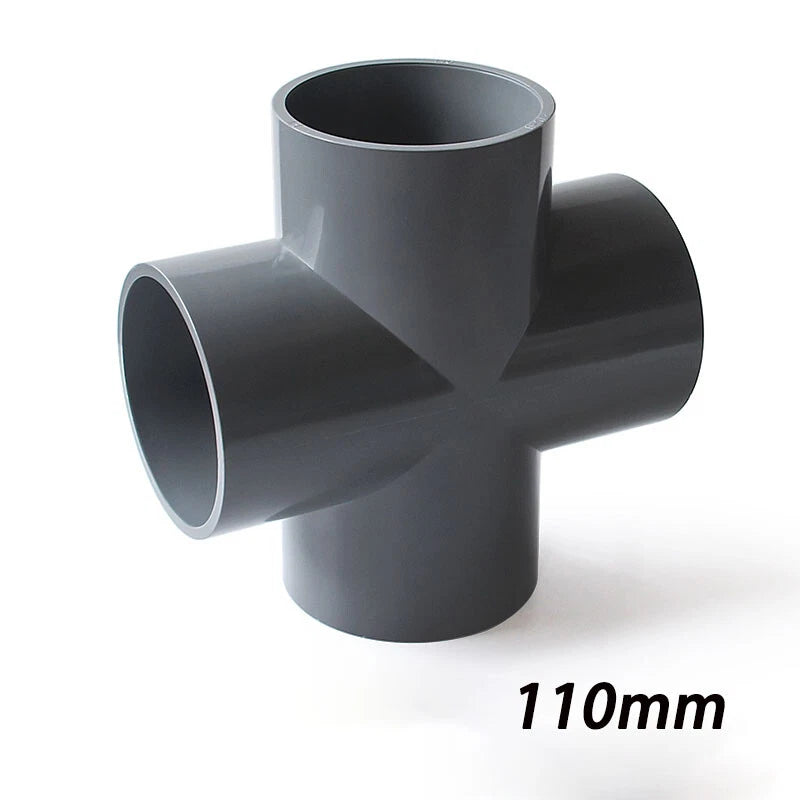 PVC Klebe Fittings Verbinder Kreuz Nippel Verschraubung Hahn Rohr 20mm-200mm