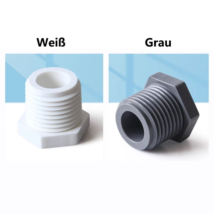 PVC-Gewindestopfen NPT 1 2" - 2" Außengewinde Endkappe Rohrende Stop Fittings