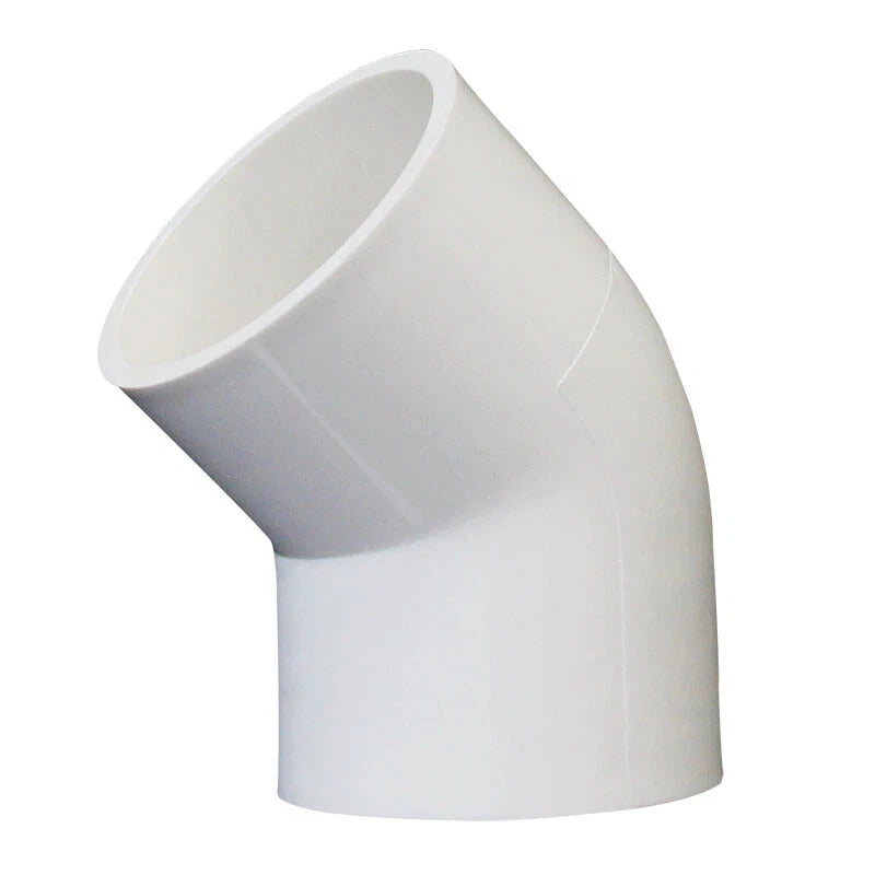 PVC 45° Ellbogen Winkel Klebe Fittings Rohr Muffe Rohrverbinder Weiß 20mm~200mm