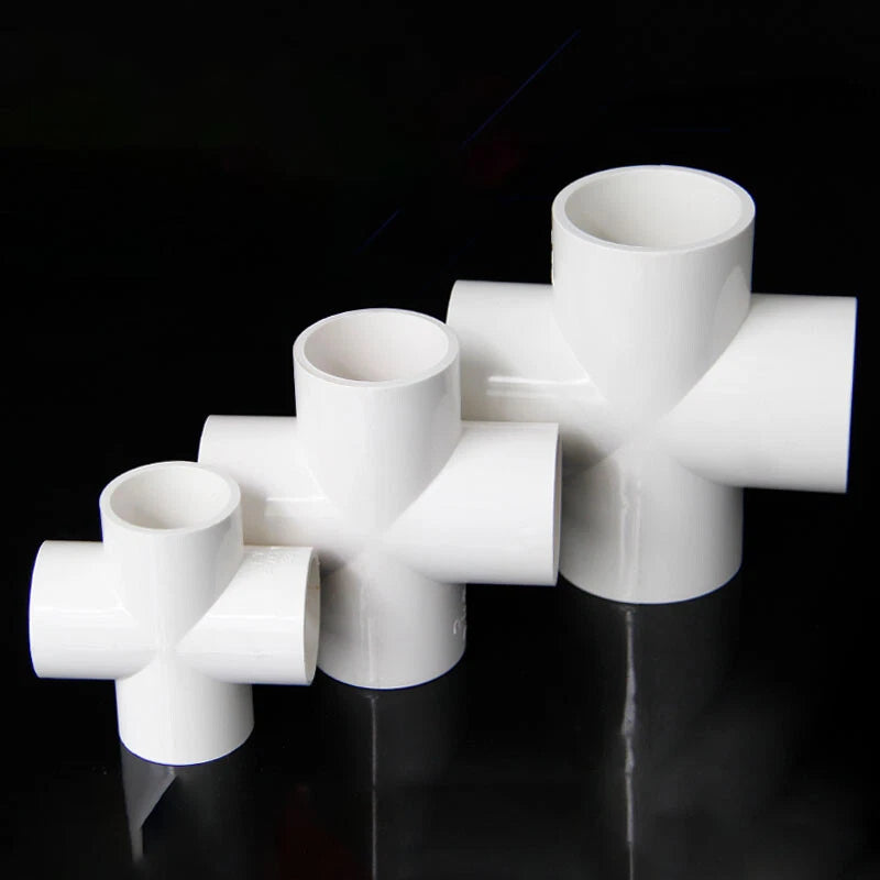 PVC Klebe Fittings Verbinder Kreuz Nippel Verschraubung Hahn Rohr 20mm-200mm