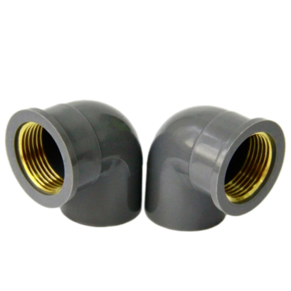 PVC 90° Winkel Rohrverbinder Fittings 1 2" 3 4" 1" Messing Innengewinde