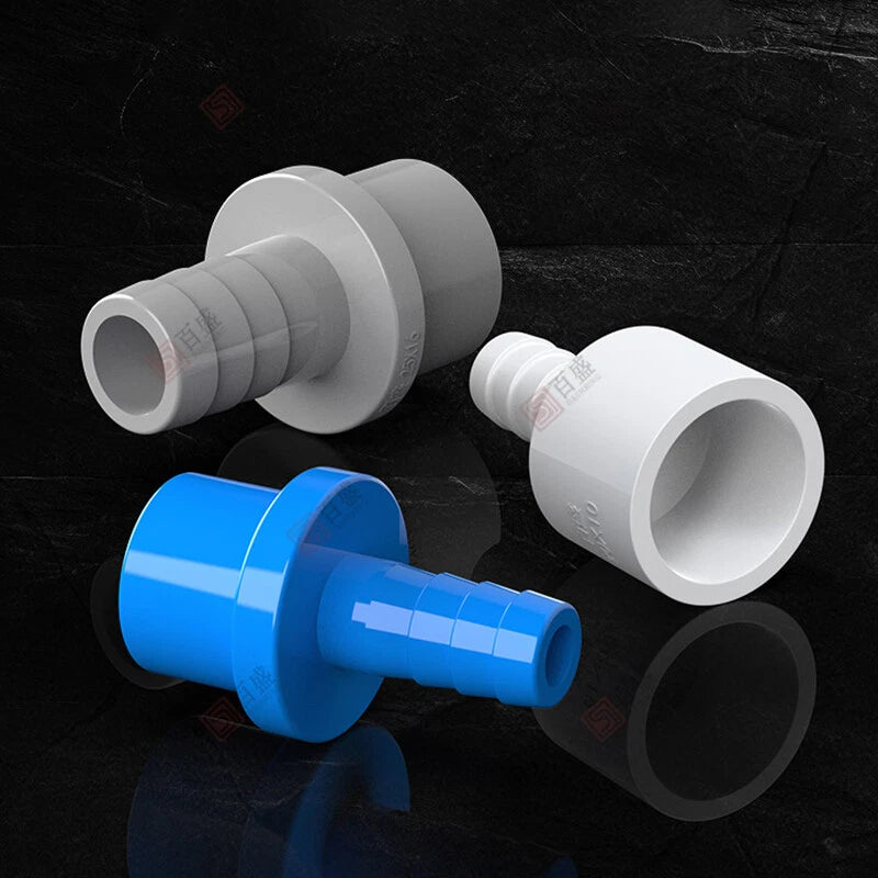 5-63mm Schlauchtülle PVC Klebefittings Druck Wasser Rohr Fittings Weiß Blau Grau