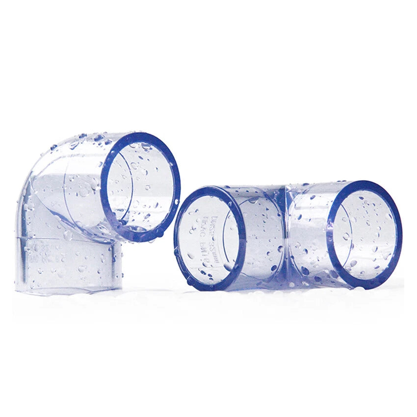 20 bis 110 mm PVC-U Rohr Fitting Winkel 90° Klebefittings Transparent Verdicken