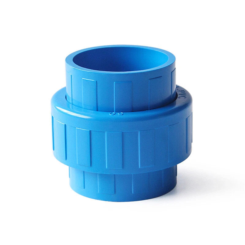 PVC Klebe Fittings Verschraubung Verbinder Muffe PN 10 Bar Innen-Ø 20-110mm Blau