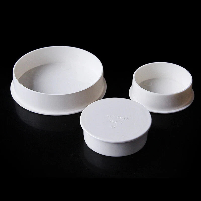 50 75 110mm PVC Rohr-Fittings Endkappe Deckel Abflussrohr Kappe Weiß Formstücke