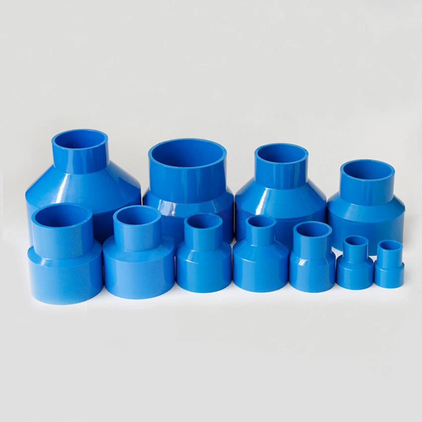 Ø 20mm - 200mm PVC Reduzierstück Muffe Rohr Fitting Klebefittings Weiß Grau Blau