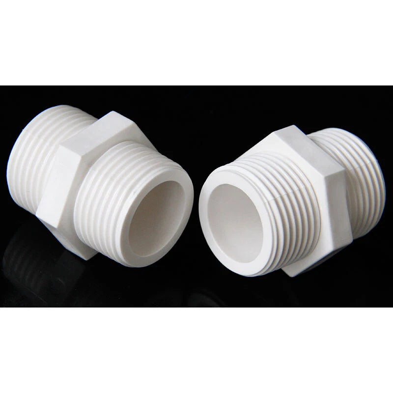 PVC Doppelnippel Außengewinde Rohr Fittings Verschraubung 20 25 32 40 50 63mm