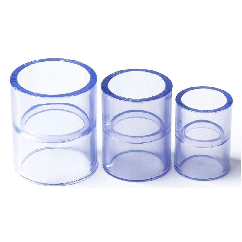 PVC-U Rohrverbinder 20~110mm Gerade Rohr Fitting Muffe Klebefittings Transparent
