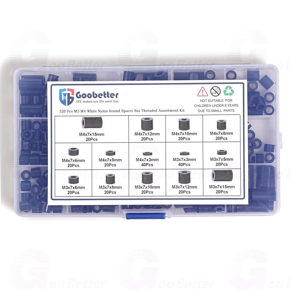 320PCS M3/M4 ABS Plastic Spacers Round Spacer Sleeves Set - Black - HomeDIYer