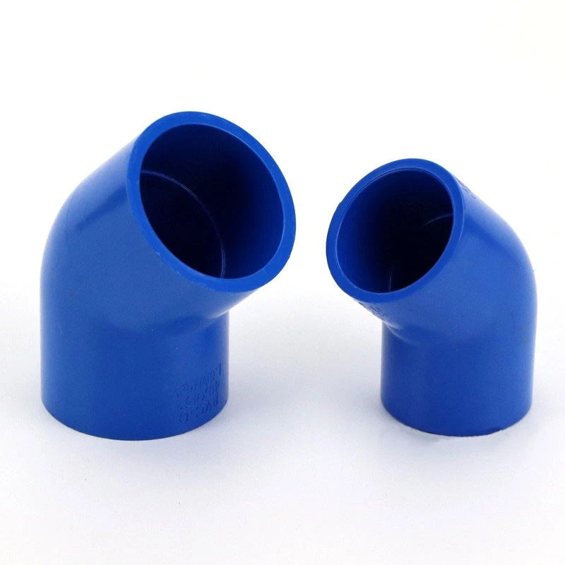 PVC 45° Ellbogen Winkel Klebe Blau Fittings Rohr Muffe Rohrverbinder 20mm~160mm