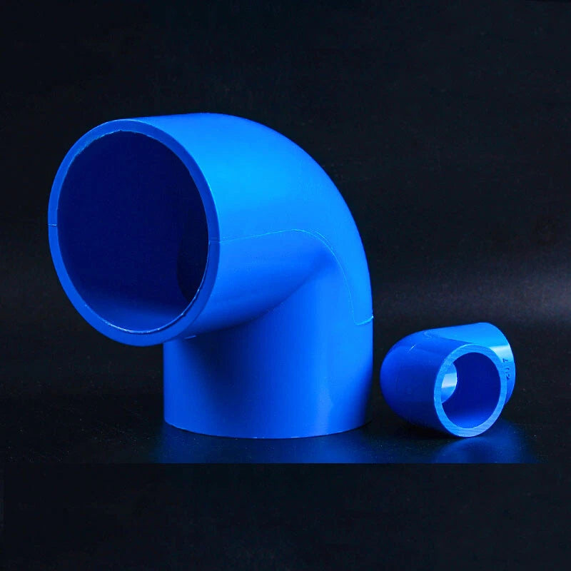 90° PVC Blau Winkel Klebe Fittings Rohr Muffe Rohrverbinder Innerer Dur:20~160mm