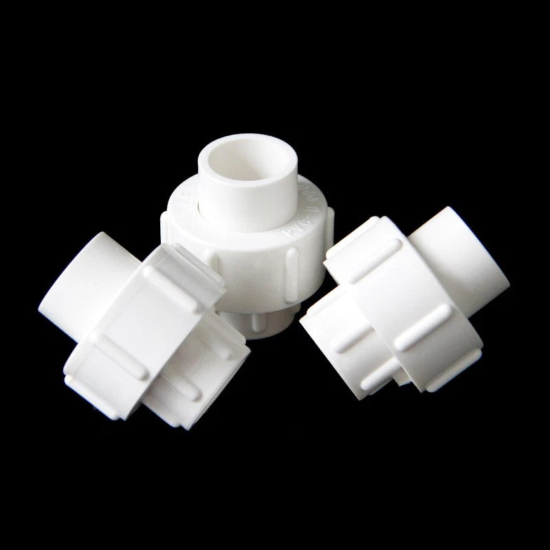 PVC Klebe Fittings Verschraubung Verbinder Muffe PN 10 Bar Innen-Ø 20-110mm Weiß