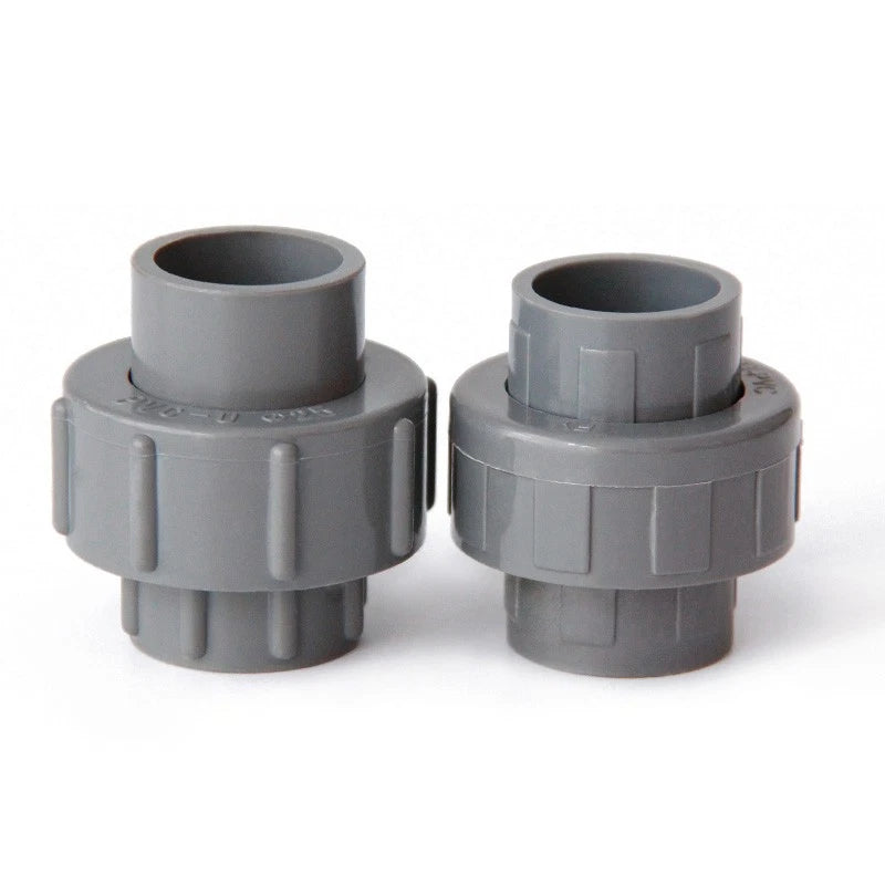 PVC Klebe Fittings Verschraubung Verbinder Muffe PN 10 Bar Innen-Ø 20-110mm Grau