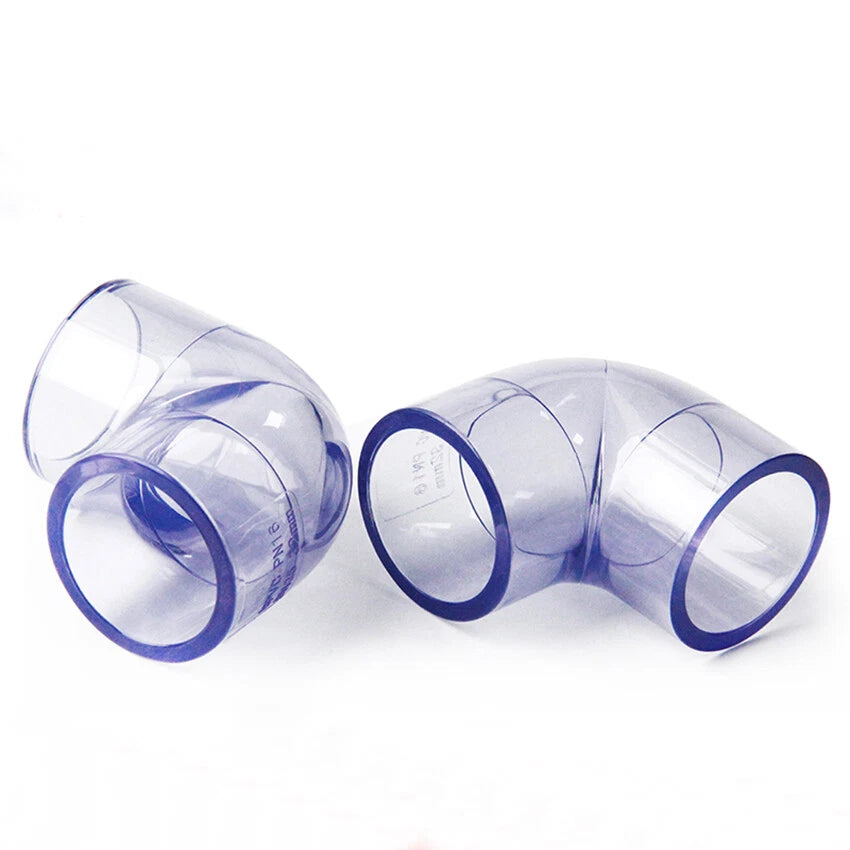 20 bis 110 mm PVC-U Rohr Fitting Winkel 90° Klebefittings Transparent Verdicken