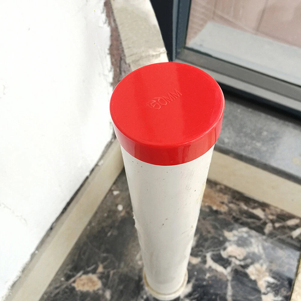 50 75 110 160 200mm PVC Rohr-Fittings Endkappe Deckel Abflussrohr Kappe Rot Weiß