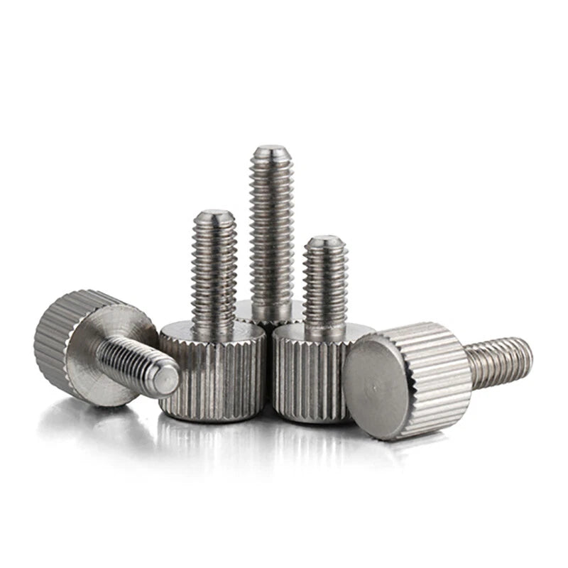 M2–M6 Stainless Steel Knurled Thumb Screws — Cylinder Head Hand Grip Knob Bolts