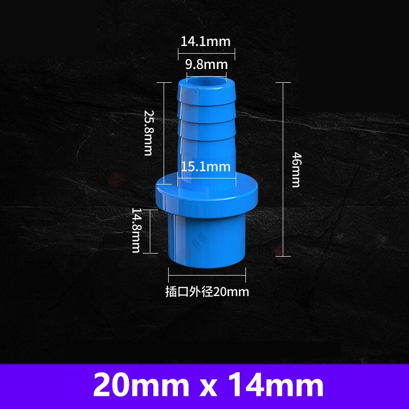 5-63mm Schlauchtülle PVC Klebefittings Druck Wasser Rohr Fittings Weiß Blau Grau