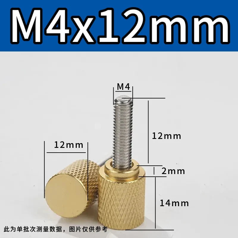 M4 Knurled Thumb Screws,Aluminium Alloy Head & Stainless Steel Stud,6-100mm Bolt
