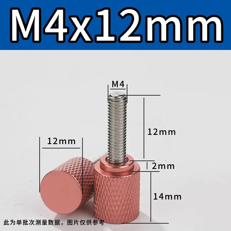 M4 Knurled Thumb Screws,Aluminium Alloy Head & Stainless Steel Stud,6-100mm Bolt