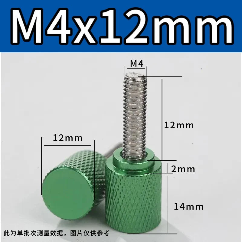 M4 Knurled Thumb Screws,Aluminium Alloy Head & Stainless Steel Stud,6-100mm Bolt