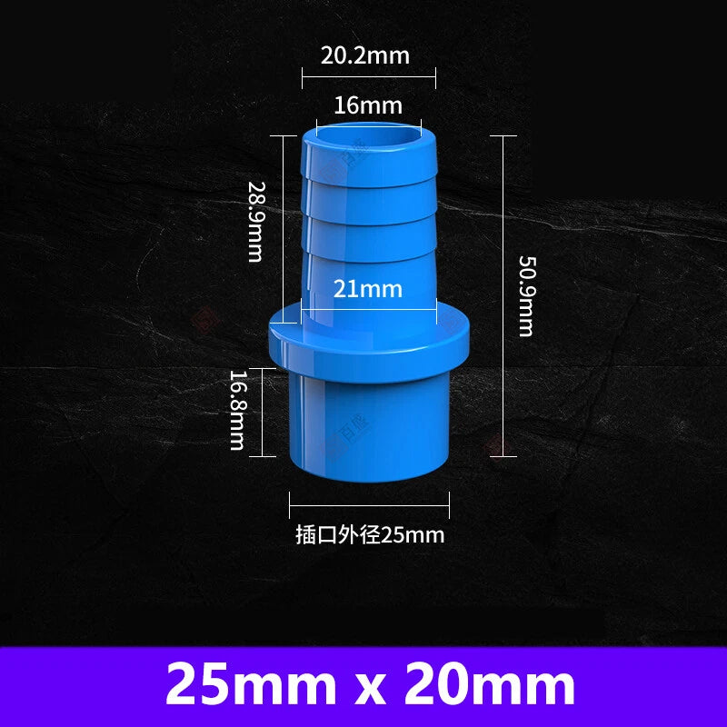 5-63mm Schlauchtülle PVC Klebefittings Druck Wasser Rohr Fittings Weiß Blau Grau