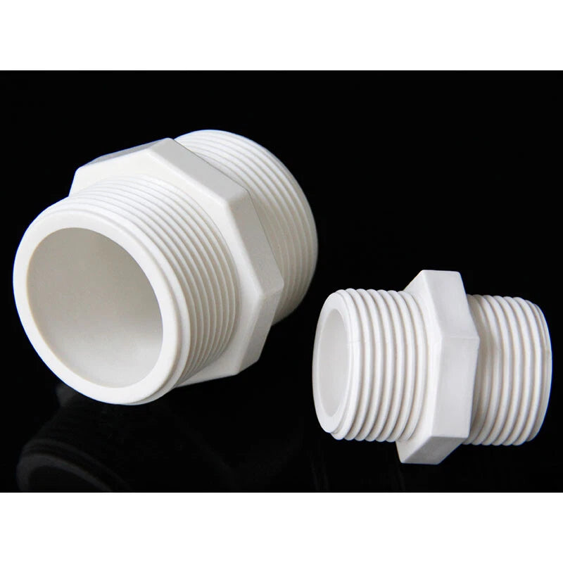 PVC Doppelnippel Außengewinde Rohr Fittings Verschraubung 20 25 32 40 50 63mm