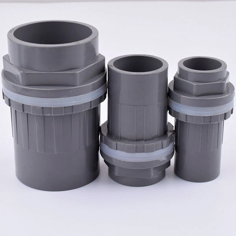 PVC Klebefitting Aquarium Wasser Rohr Fitting 20mm 25mm~50mm Grau Rohrfittings