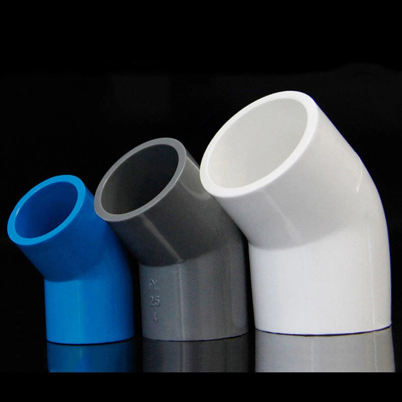 PVC Rohr Verbinder Klebefittings Bogen Winkel T-Stück Kappe Muffe I.D 20-63mm